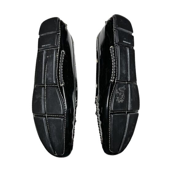 PRADA Black Patent Leather Logo Buckle Tassel Driving Moccasins Loafers Flats 40 - Picture 7 of 8